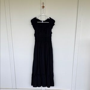 Old Navy black swiss dot tie front milkmaid dress